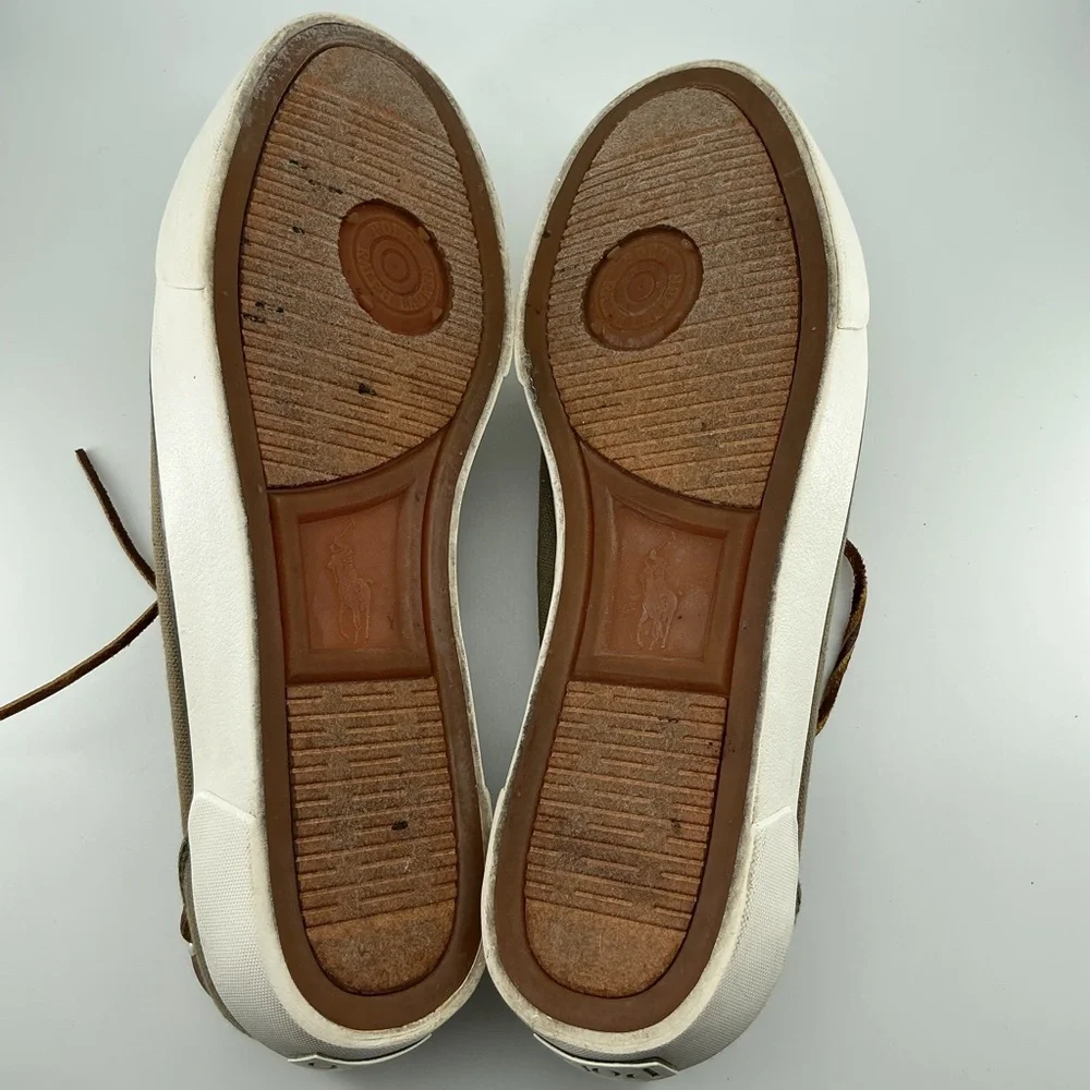 Polo Ralph Lauren Men’s Rylander Canvas Leather Details Boat Shoe Sz 9.5